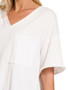 Zenana Front Pocket Raw Edge Boyfriend Tee