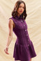 SO ME Button Down Sleeveless Collared Game Day Mini Dress