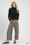 Umgee Ruffle Mock Neck Puff Sleeve Sweater