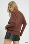 Umgee Draped Turtleneck Long Sleeve Knit Top