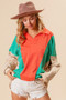 BiBi Colorblock Exposed Seam French Terry Sweatshirt