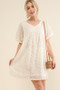 And The Why Woven Leopard Baby Doll Roll-Sleeve Casual Dress