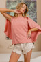 BiBi Woven Top With Fold Over Back Detail