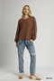 Umgee Linen Long Sleeve Top with Drawstring