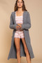 POL Berber fleece Tie Front Tunic Cardigan with Pockets
