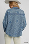 Umgee Paisley Print Denim Shirt Jacket