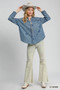 Umgee Paisley Print Denim Shirt Jacket