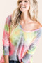 BiBi Tie Dye Print Low Gauge Knit Top