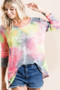 BiBi Tie Dye Print Low Gauge Knit Top