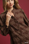 Umgee Heart Jacquard Ruffle Trim Shirt