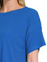 Zenana Ribbed Round-Neck Crop T-Shirt