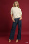 Umgee Ribbed Drawstring Hem Knit Top