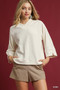 Umgee Textured Knit V-Neck Top