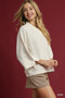 Umgee Textured Knit V-Neck Top