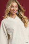 Umgee Textured Knit V-Neck Top