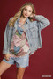 Umgee Boho Feather Print Peasant Blouse