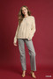 Umgee Pearl-Embellished Long Sleeve Sweater