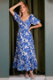 Mittoshop Cutout Back Floral Sweetheart Neck Puff Sleeve Dress