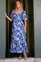 Mittoshop Cutout Back Floral Sweetheart Neck Puff Sleeve Dress