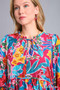 Umgee Full Size Floral Print Tie Neck Midi Dress with Pockets Plus Size
