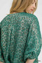 Umgee Metallic Leopard Print V-Neck Kimono Dress