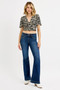 RISEN Full SIze Tummy Control Mid Rise Flare Jeans Plus SIze
