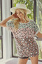 BiBi Leopard Printed Jersey Color Block Roll Up