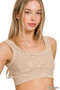 Zenana Washed Ribbed Scoop Neck Seamless Tank Top