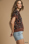 Umgee Leopard Button Down Short Sleeve Cardigan
