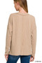 Zenana Long Sleeve Drop Shoulder Rib Top