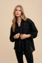 Annie Wear Openwork Button Down Drop Shoulder Shirt