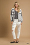 Umgee Cable-Knit Stripe Button-Up Cardigan