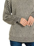 Zenana Curved Hem Two-Tone Ribbed Sweater