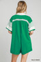 Umgee French Terry Collared Colorblock Romper