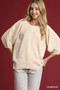 Umgee Satin Jacquard Balloon Sleeve Blouse