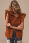 BiBi Quilting Knit Ruffle Sleeve Vest