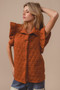 BiBi Quilting Knit Ruffle Sleeve Vest