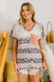 BiBi Leopard Stripe with Slub Terry Color Block T-Shirt