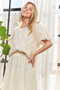 ADORA Solid Puff Sleeves Knit Top