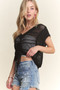 ADORA Drawstring Detail Crochet Top