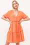 And The Why Washed Frayed Detail Tiered Dress
