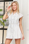 ADORA Solid Cap Sleeve Button Up Shirt