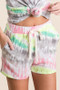 BiBi Tie Dye Print Shorts With Twill Tape Drawstring