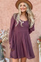 And The Why Back Lace Button Down Detail Bell Sleeve Dress
