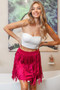 BiBi Fringe Detailed Suede Skirt