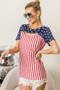 BiBi American Flag Theme Front Cut Out Top