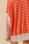 BiBi Stripe Knit Loose Fit Top With Cut Edge Detail