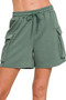 Zenana Scuba Thigh Pocket Shorts