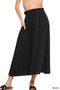 Zenana Paperbag Waist Midi Skirt With Pockets
