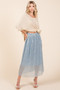 Mittoshop Metallic Glitter Speckle Print Elastic Midi Skirt